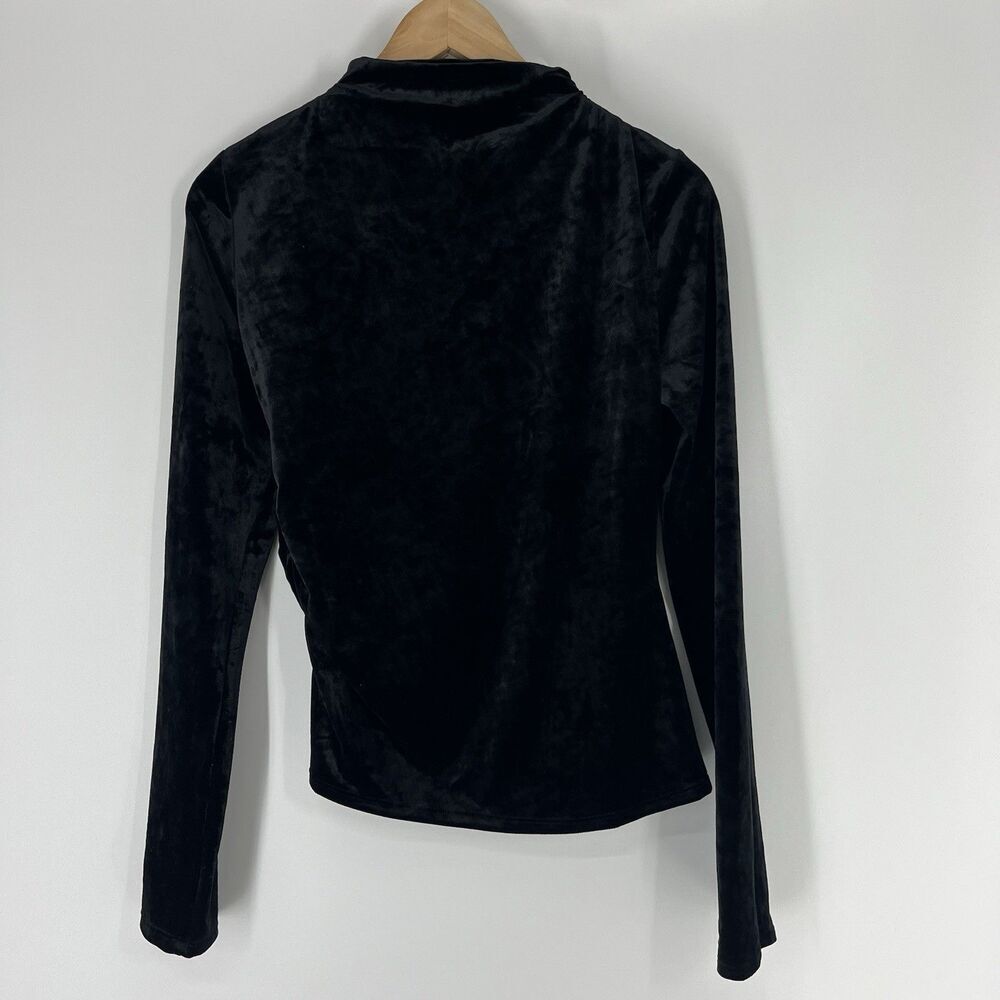 Rails Joelle Shirt Size Medium Black Velvet Long Sleeve Top Stretch Whimsigoth - Picture 4 of 9